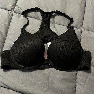 Victorias Secret black lace racer back bra